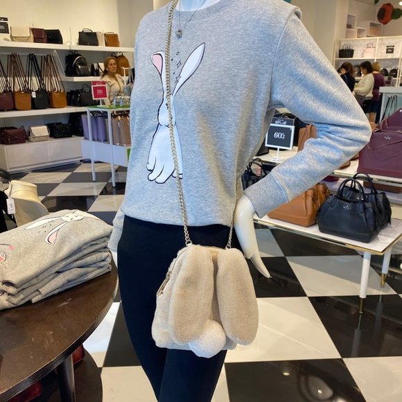Kate Spade Bunny Rabbit Faux Fur Crossbody Bag K5504 - Picture 1 of 14